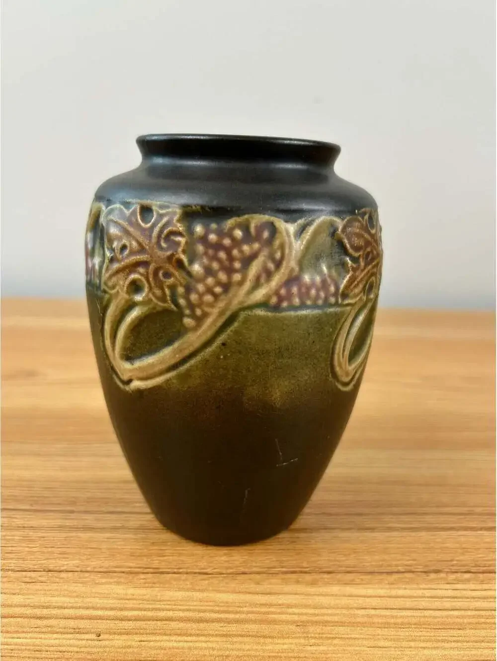 Roseville Rosecraft Vintage Brown 1925 Vintage Art Pottery Ceramic Vase 274-5